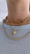 Collier en chaîne avec panthère en diamant
