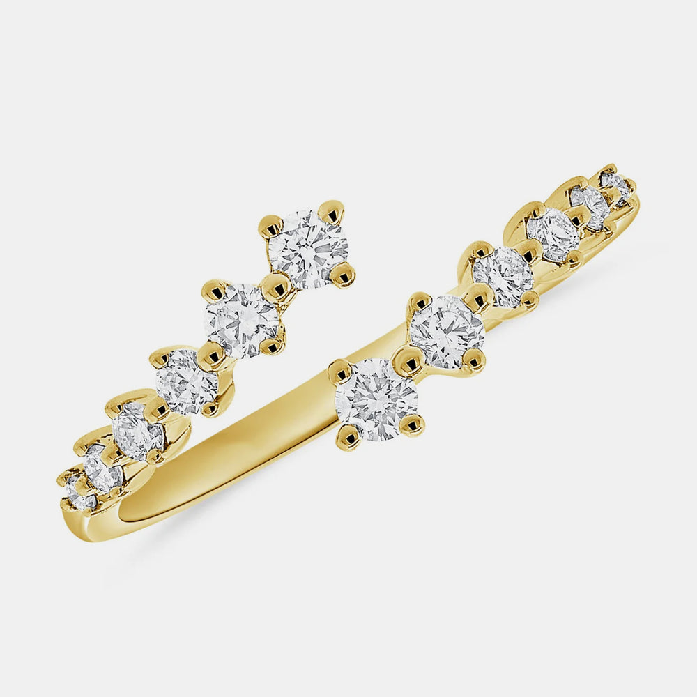 Graduated Diamond Wrap Ring - 14K Yellow Gold