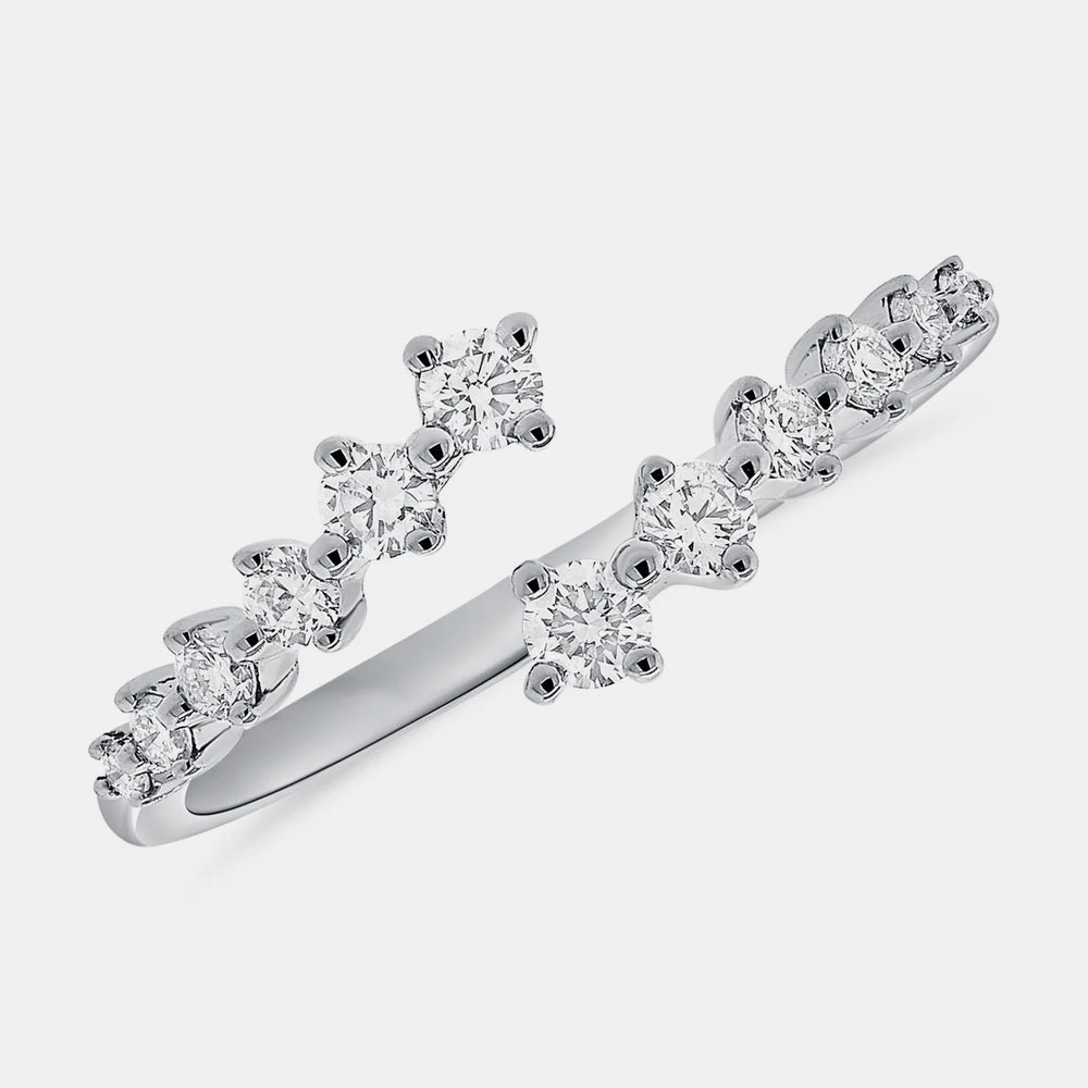 Graduated Diamond Wrap Ring - 14K White Gold