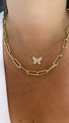 Collier papillon à baguettes de diamants