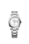 Rolex Datejust Stainless Steel White Dial Roman Numerals Smooth Bezel Oyster Bracelet 36mm 126200/2021
