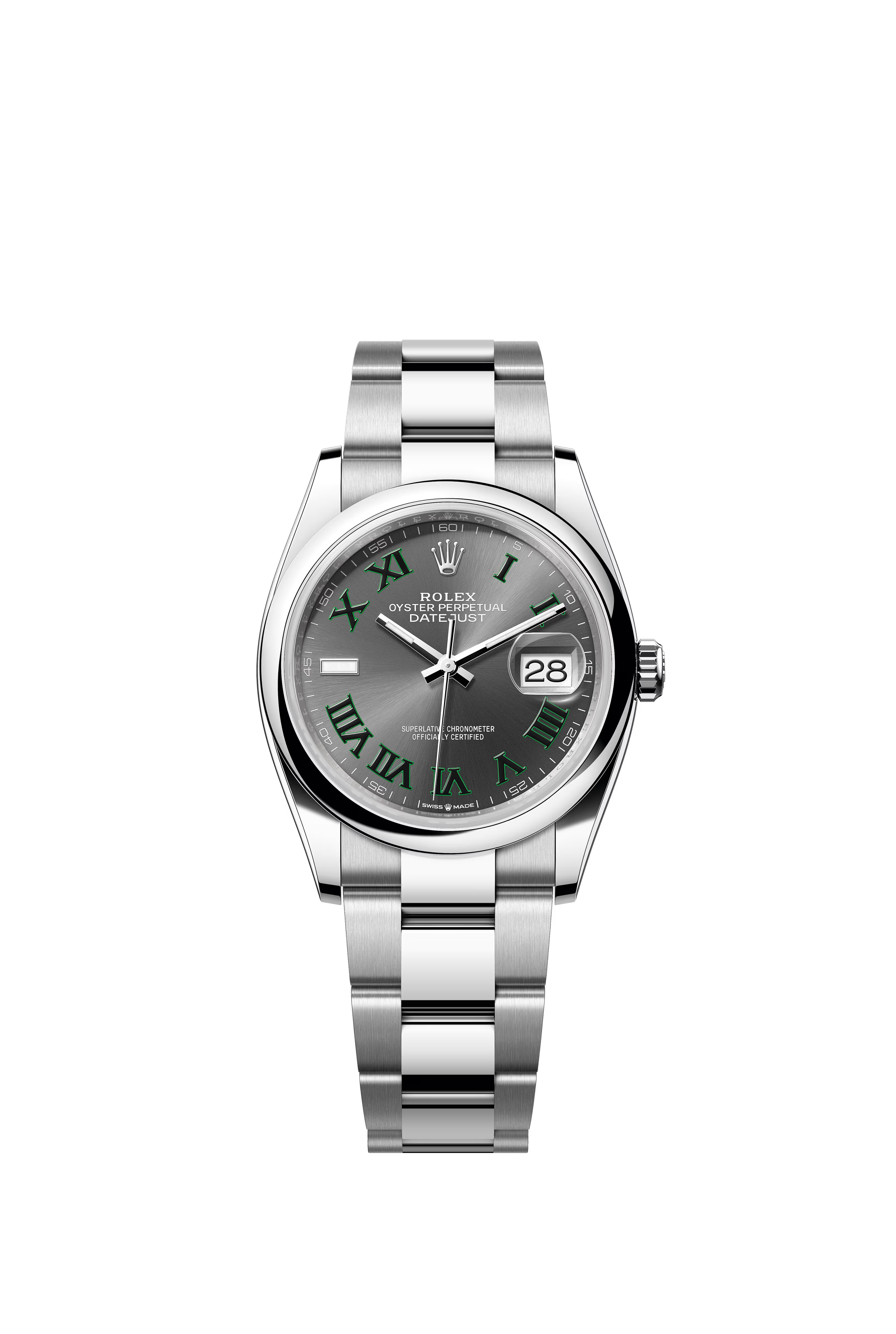 Rolex Datejust Stainless Steel "Wimbledon" Oyster Smooth Bezel 36mm 126200/2022