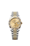 Rolex Datejust Two Tone Oystersteel and Yellow gold 36mm Champagne Stick Dial 126233/2019