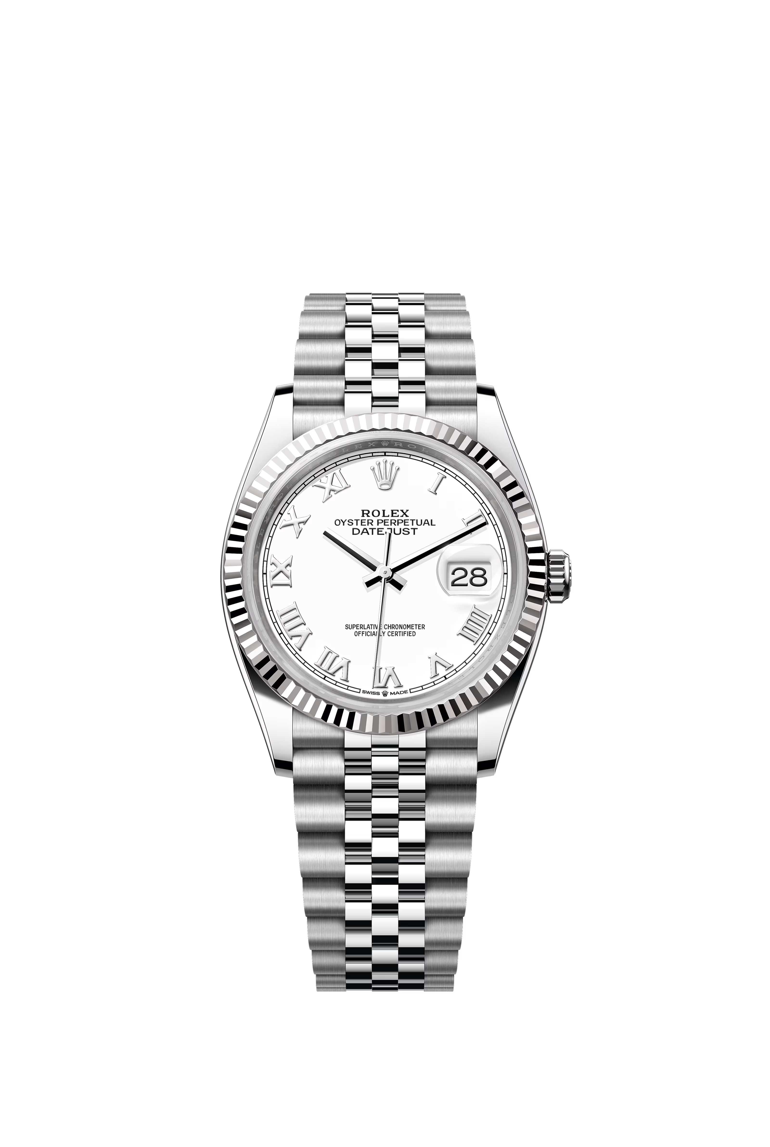 Rolex Datejust Stainless White Roman Dial Jubilee Bracelet 36mm 126234/2020
