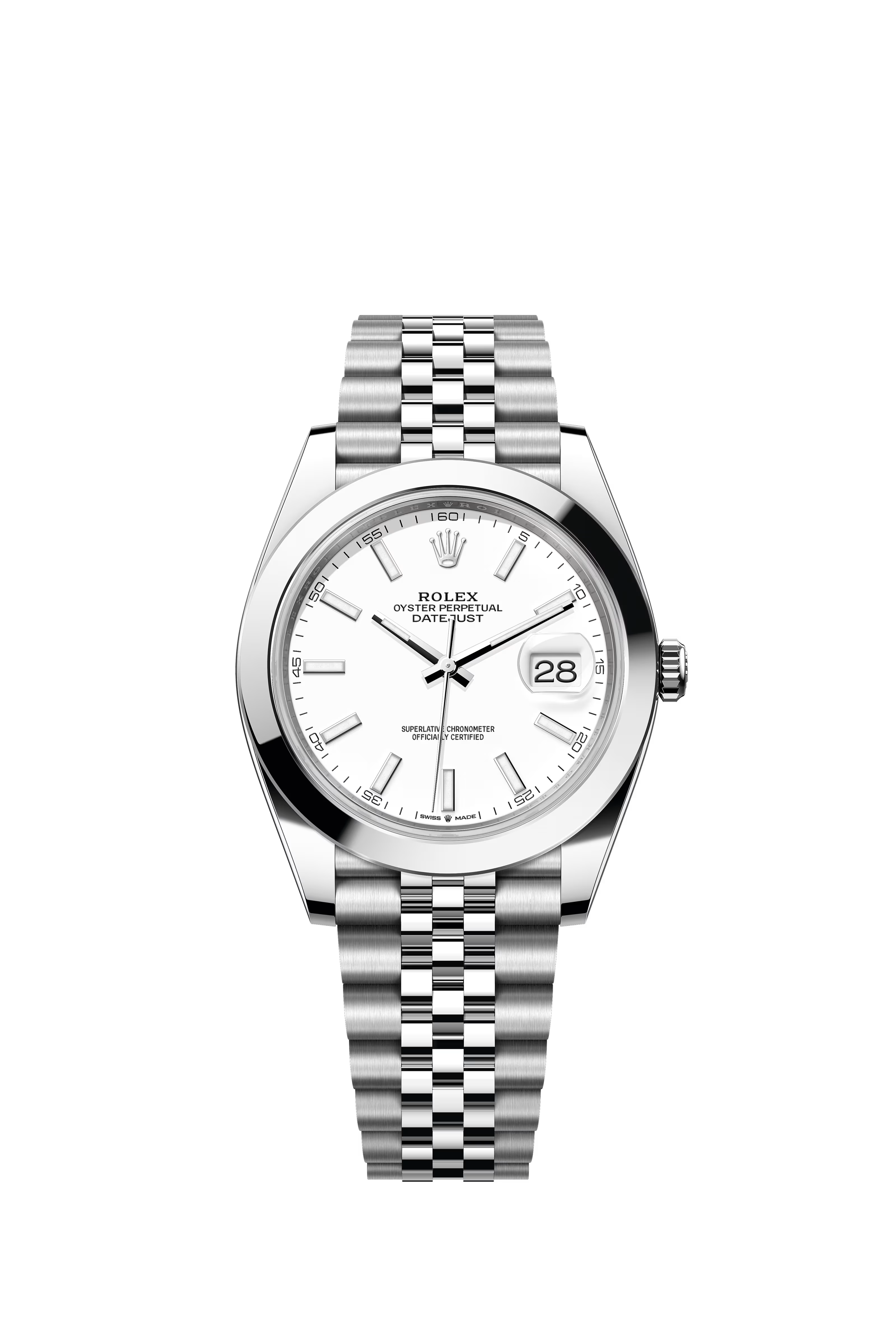 Rolex Datejust Stainless Steel White Stick Dial Jubilee Bracelet 41mm 126300/2020