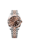 Rolex Datejust 41mm Two Tone Rose Gold Chocolate Dial Jubilee Bracelet Fluted Bezel