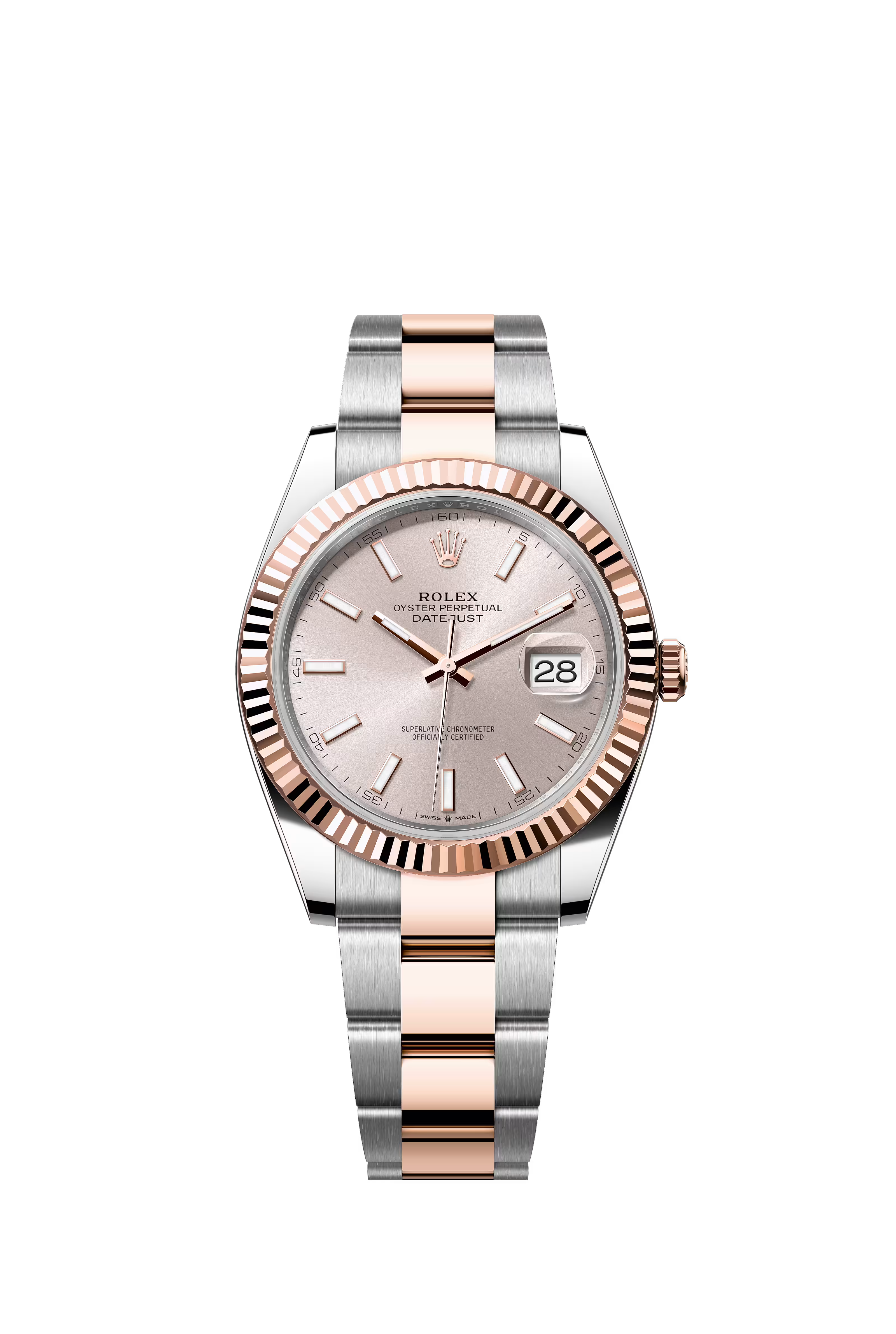 Rolex Datejust 41mm Oystersteel and Everose and Sundust Dial on Oyster bracelet 126331/2024