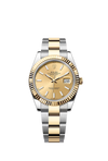 Rolex Datejust Two Tone Yellow Champagne Dial Oyster Bracelet Fluted Bezel 41mm 126333/2025
