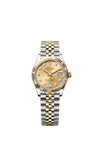 Rolex Datejust 31mm Two-Tone Yellow Champagne Diamond Dial, Fluted Bezel, Jubilee Bracelet 278273/2026