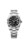 Rolex Sky-Dweller Stainless Steel Fluted Bezel Black Dial Oyster Bracelet 42mm 326934/2022