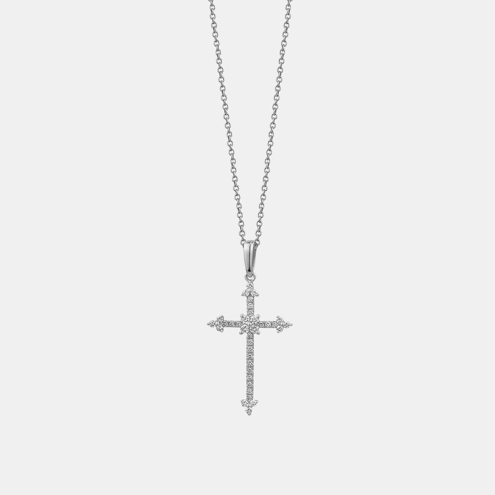 Diamond Arrow Cross Necklace