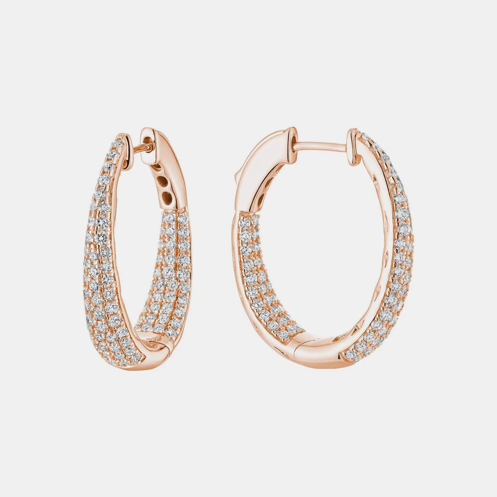 Inside Out Diamond Hoops - 14K Rose Gold