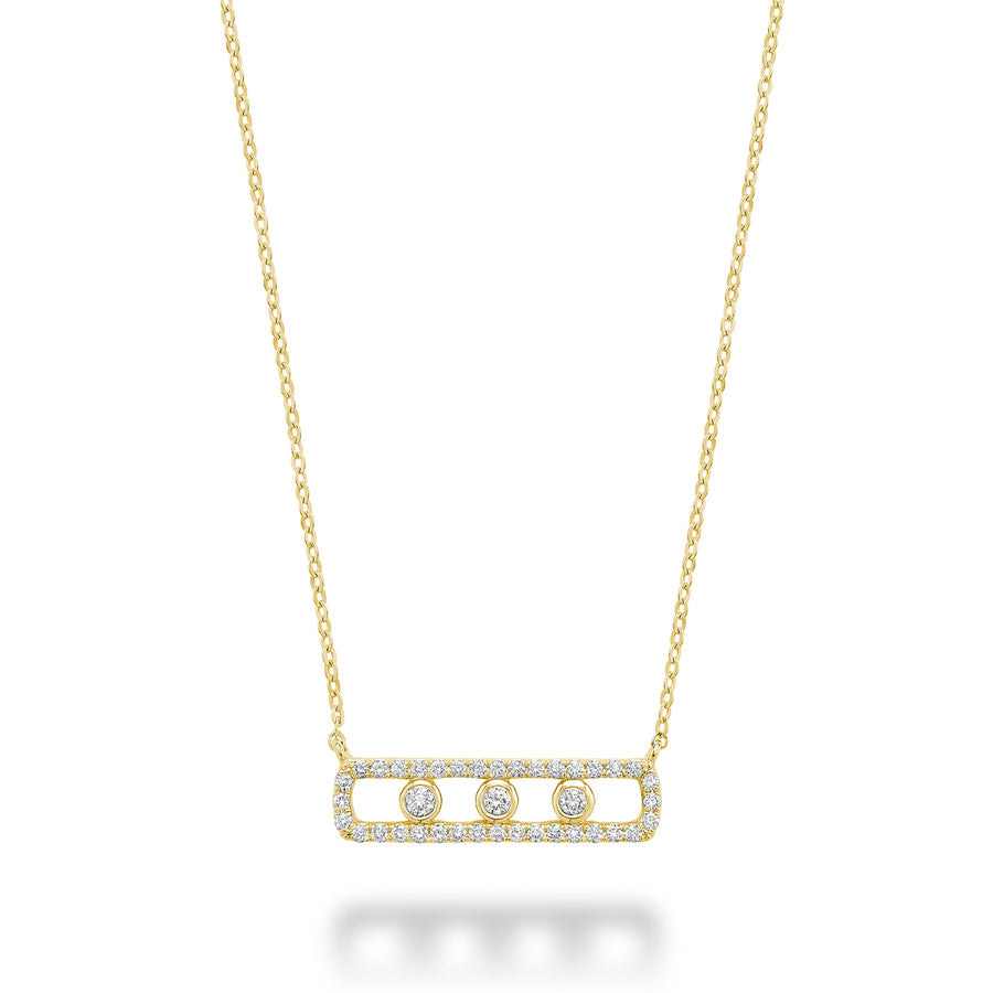 Collier à trois pierres et diamants