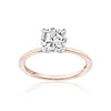 Classic Solitaire Ring with a Rose Gold Band
