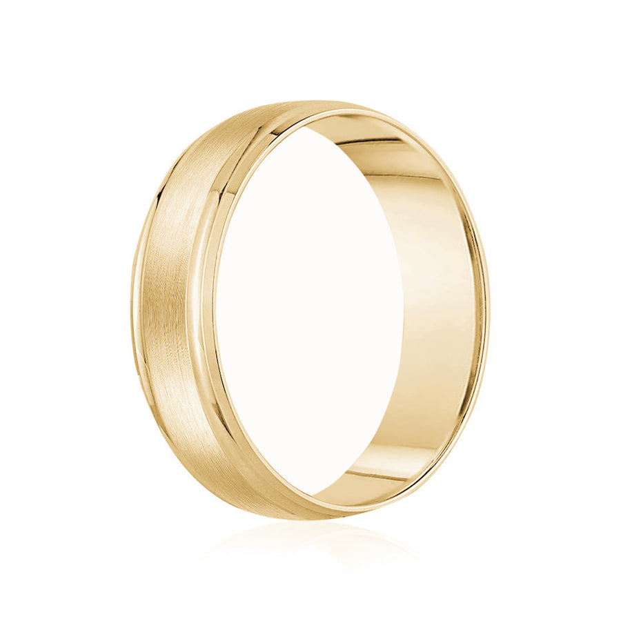 Alliance 18K à bord biseauté arrondi hautement poli