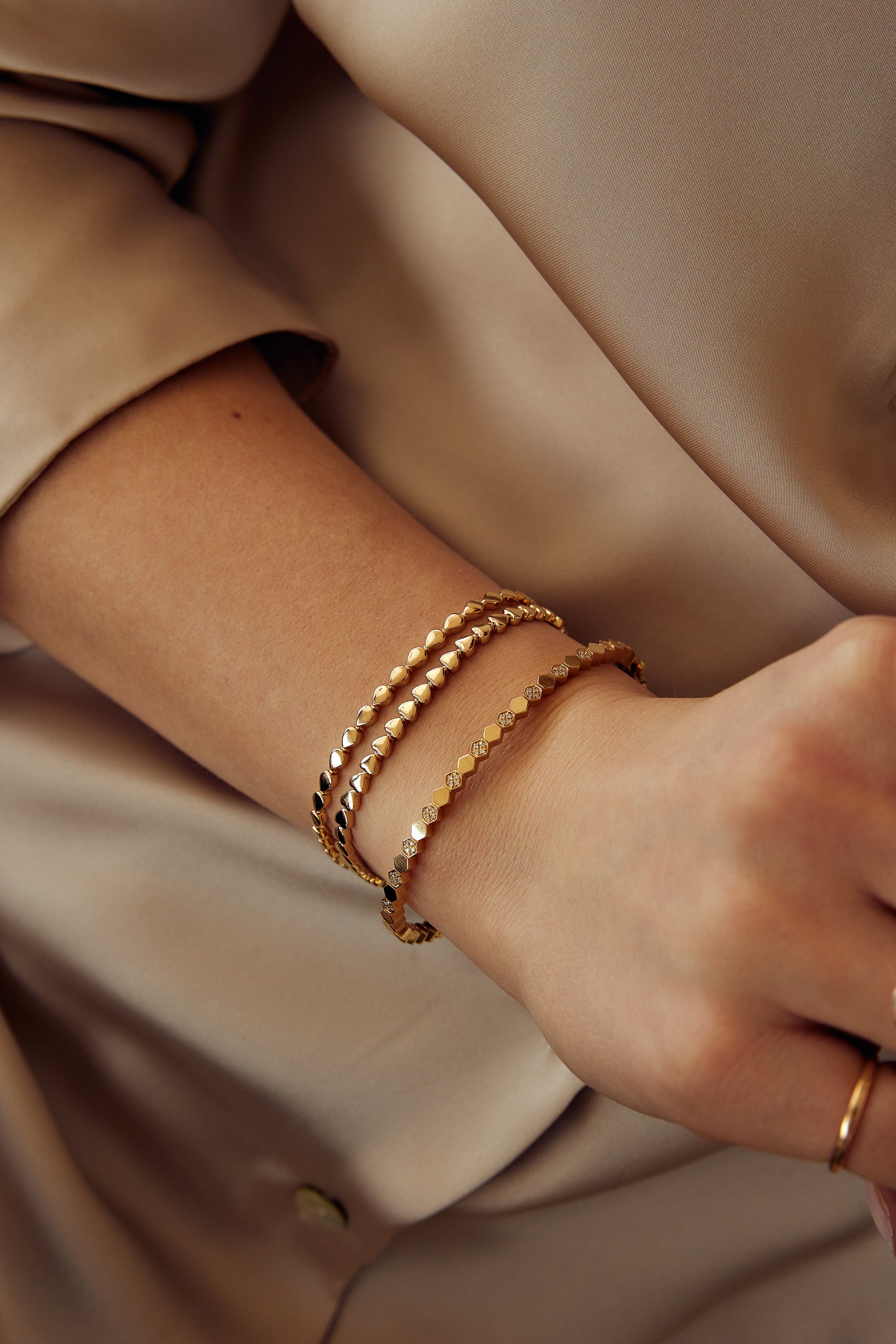 Solid Gold Heart Shape Bracelet