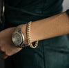 Bracelet à maillons cubains avec diamants