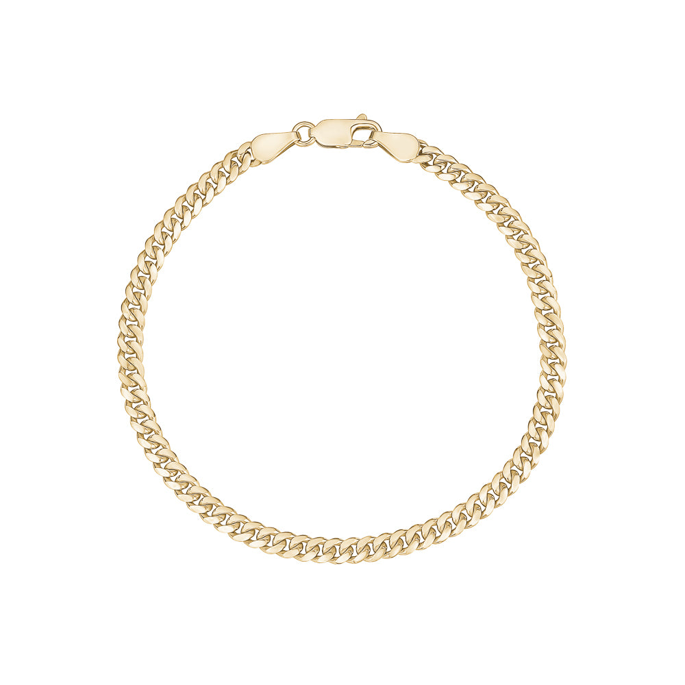 Thin Solid Gold Miami Cuban Link Bracelet