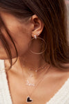 Boucles d'Oreilles de Coeur Ouvert en Diamant