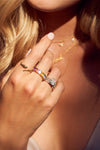 Bague d'Éternité Arc-en-Ciel Coupe Émeraude