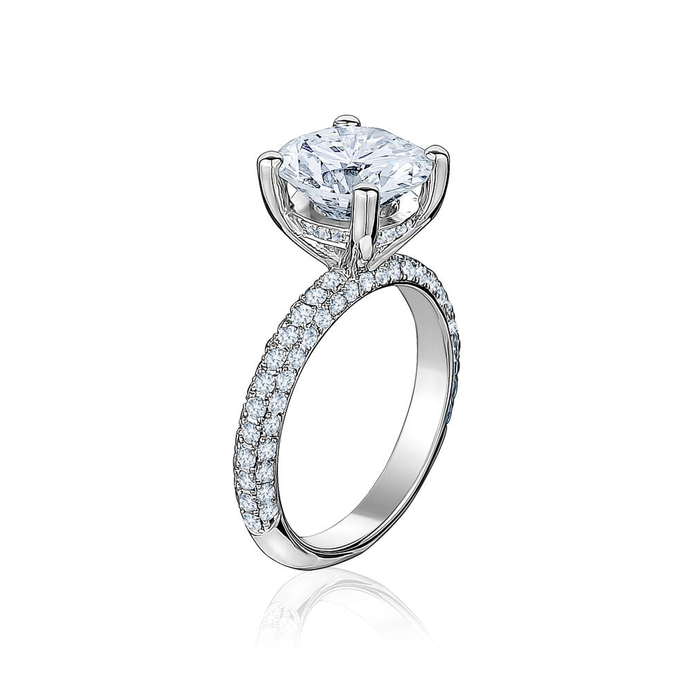 1.02ct Round Cut Natural Engagement Ring