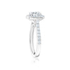Bague de fiançailles diamant coussin avec halo