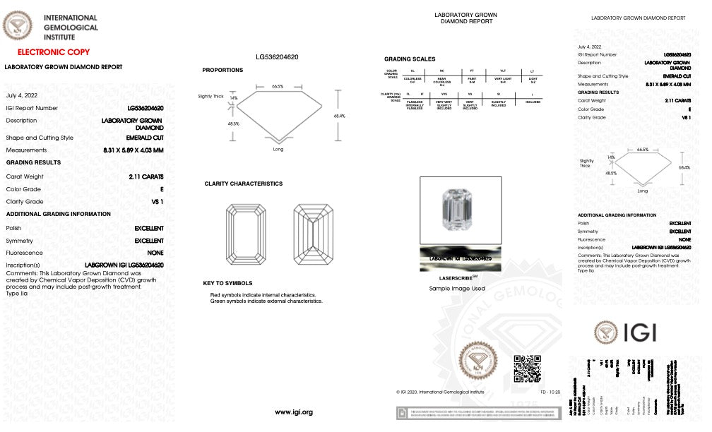 2.11ct Emerald Lab Diamond Ring