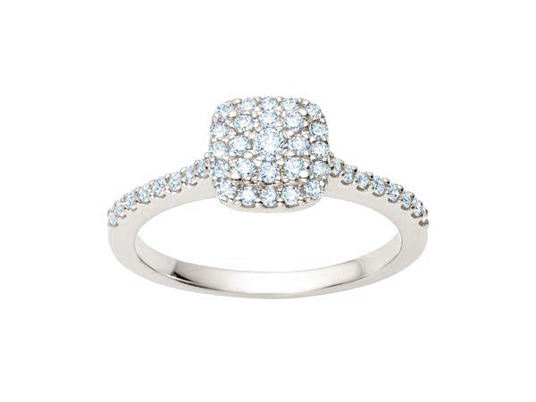 Cushion Cut Cluster Ring