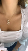 Collier de lettres cursives Jumbo en diamant
