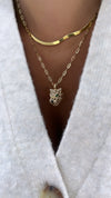 Collier en chaîne avec panthère en diamant