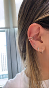 Manchette d'oreille à double rangée de diamants