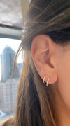 Boucles d'oreilles à double lobe de diamant