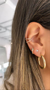 Boucles d'oreilles rondes serties de diamants
