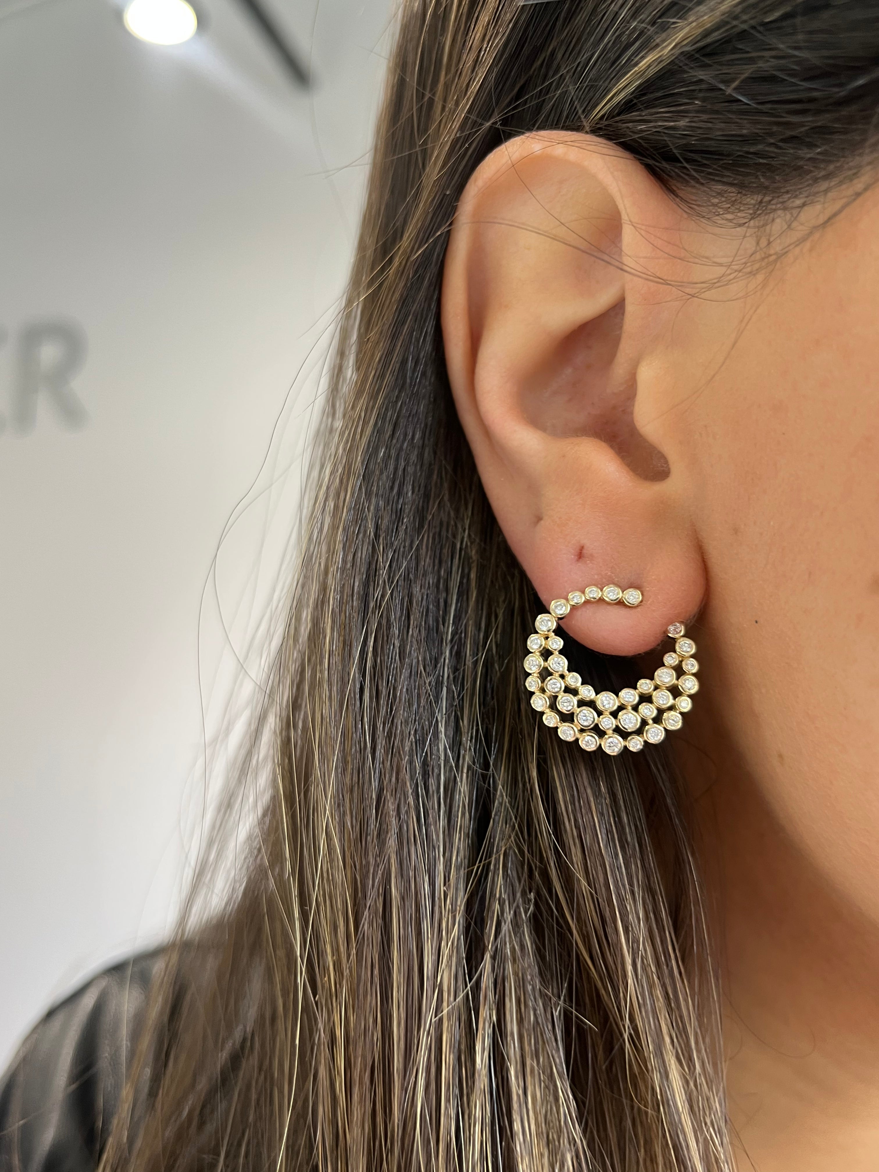 Diamond Bezel Statement Earrings