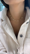 Collier en forme de goutte avec diamant et topaze blanche