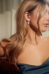 Boucles d'Oreilles en Diamant à Double Étoile Pendante