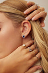 Boucles d'oreilles diamant saphir bleu