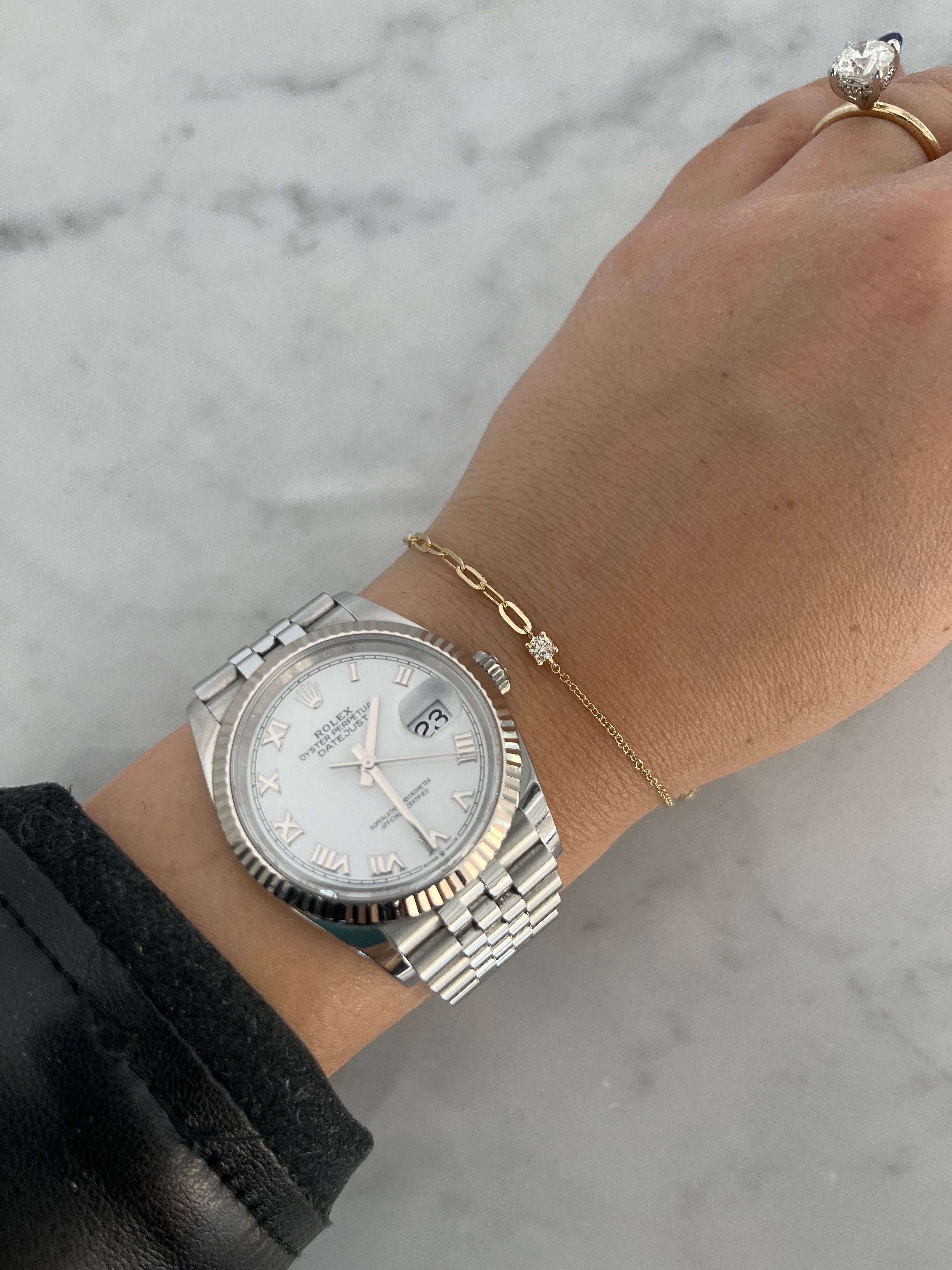Half Chain Half Paperclip Bracelet