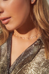 Collier en forme de goutte avec diamant et topaze blanche