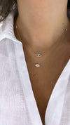 Collier double rangée d'yeux maléfiques Hamsa