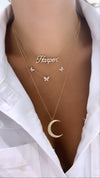 Collier papillon à trois diamants