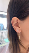 Boucles d'oreilles pendantes à maillons en diamant