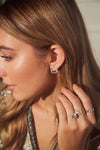 Boucles d'oreilles demi-cercle à diamants gradués