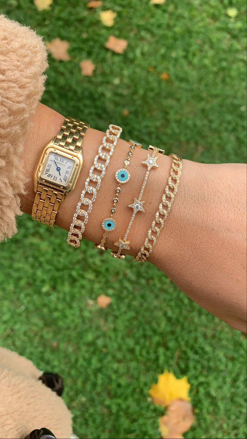 Semi Pavé Miami Cuban Link Bracelet