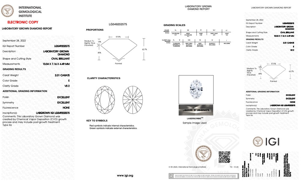 2.01ct Oval Lab Diamond Ring